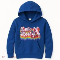 Cool Roller Skating Skate 1970S Retro Kids Hoodie thumb 0
