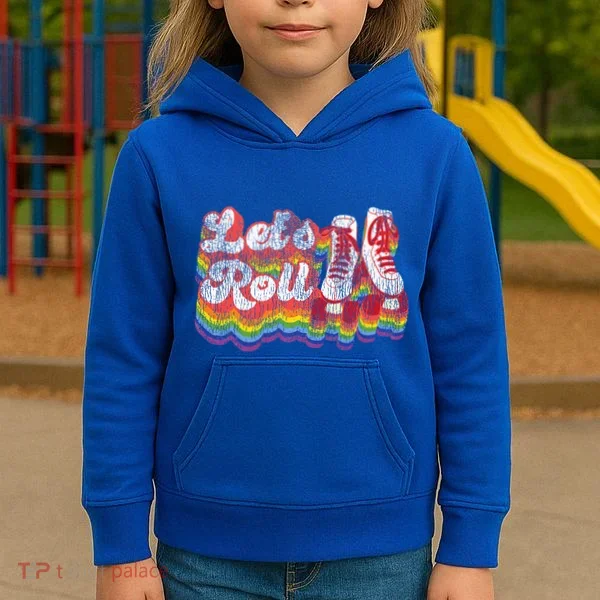 Cool Roller Skating Skate 1970S Retro Kids Hoodie