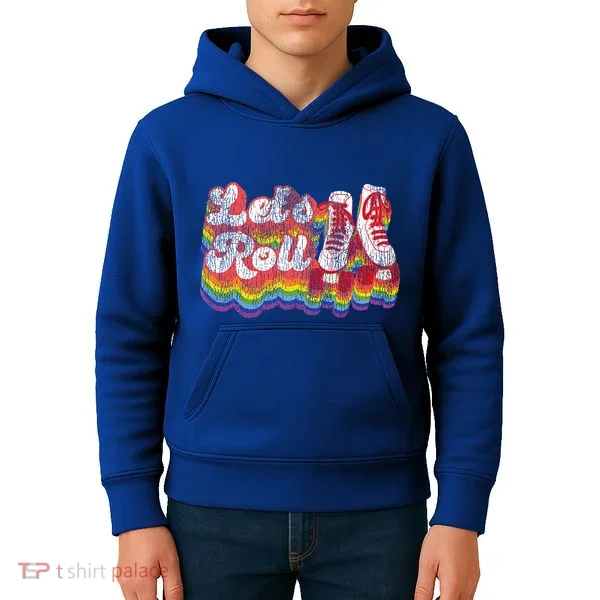 Cool Roller Skating Skate 1970S Retro Kids Hoodie