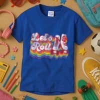 Cool Roller Skating Skate 1970S Retro Kids T-Shirt thumb 3