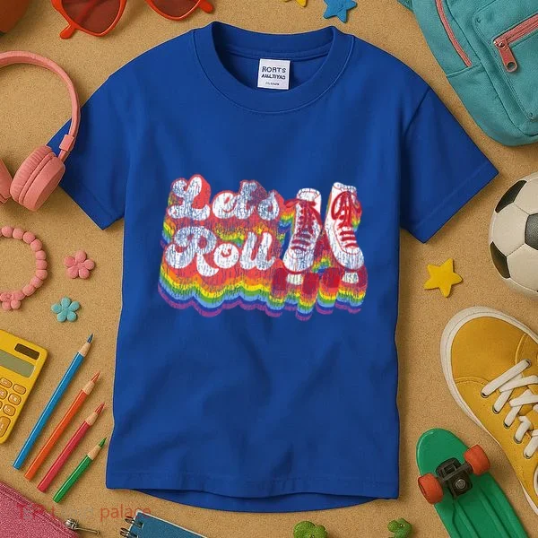 Cool Roller Skating Skate 1970S Retro Kids T-Shirt