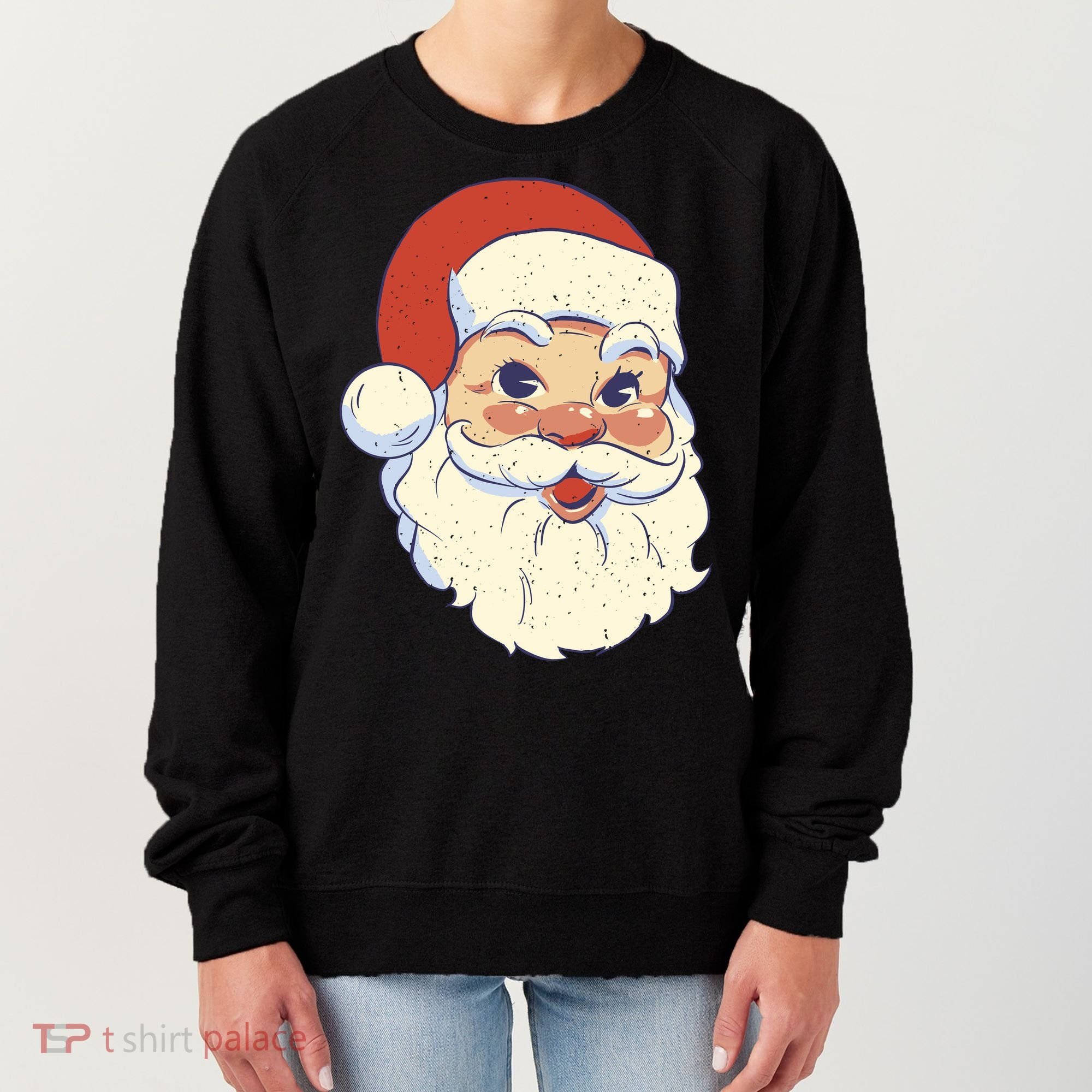 Cute Retro Santa Claus Holiday Women's Sweatshirt
