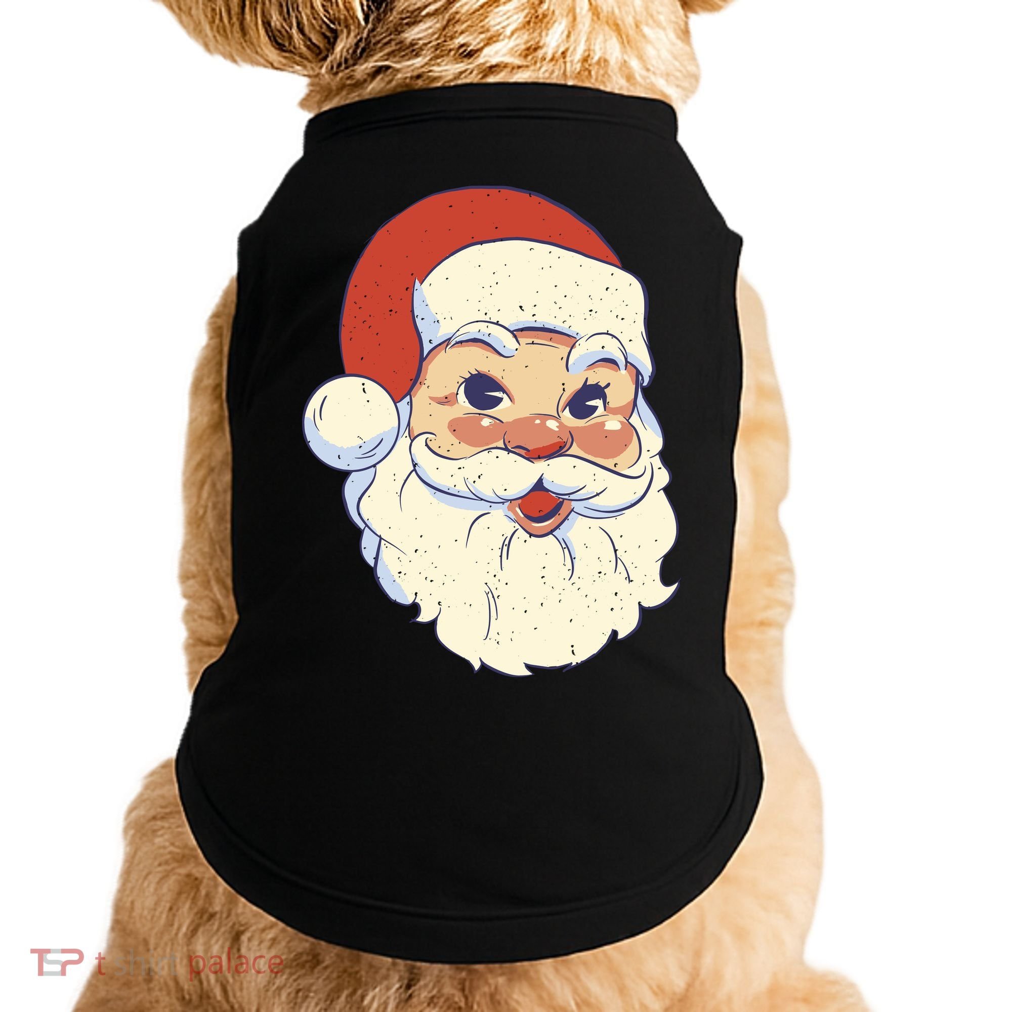 Cute Retro Santa Claus Holiday Doggie Tank