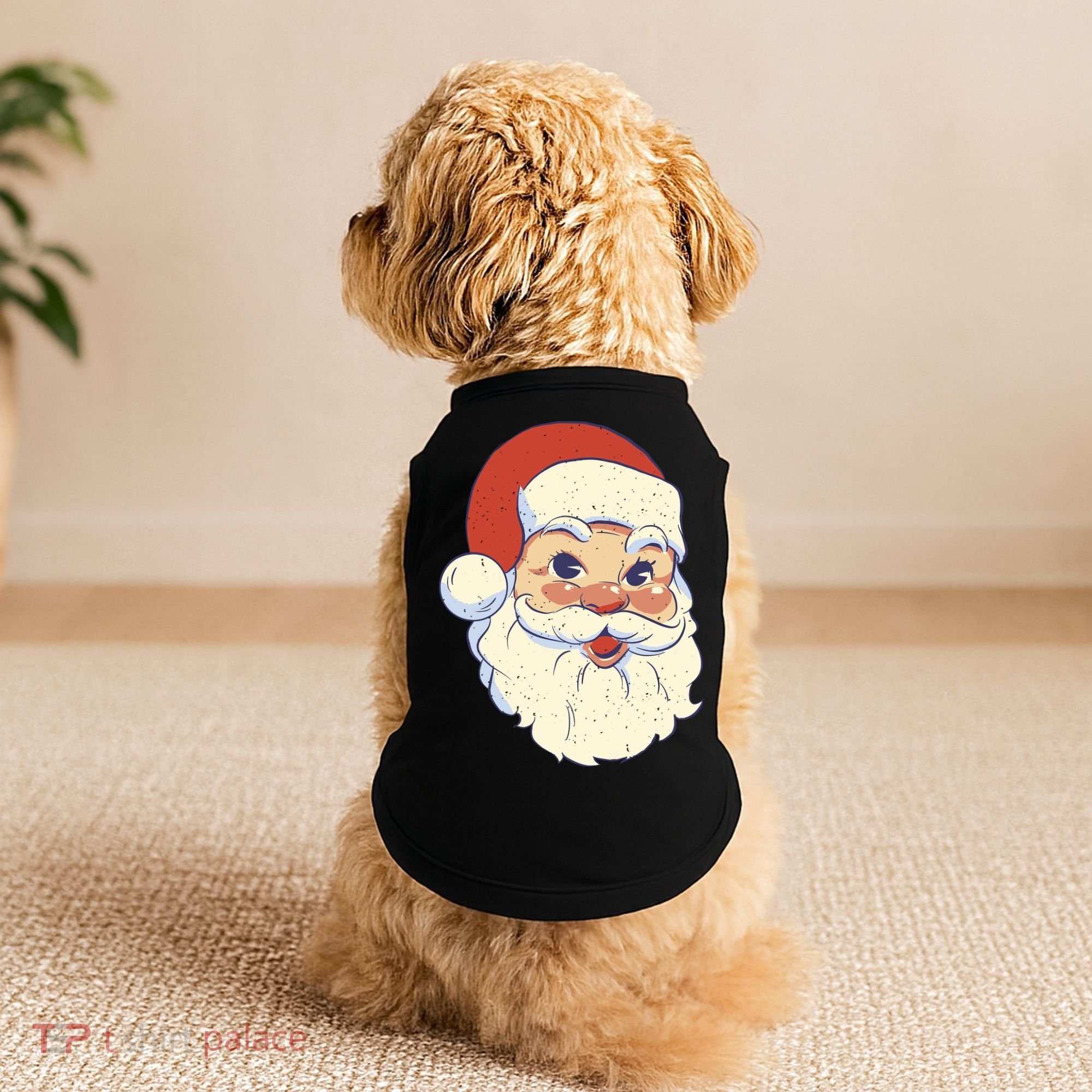 Cute Retro Santa Claus Holiday Doggie Tank