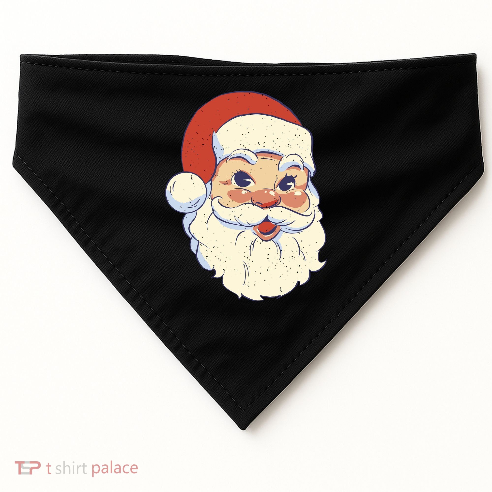 Cute Retro Santa Claus Holiday USA-Made Doggie Bandana