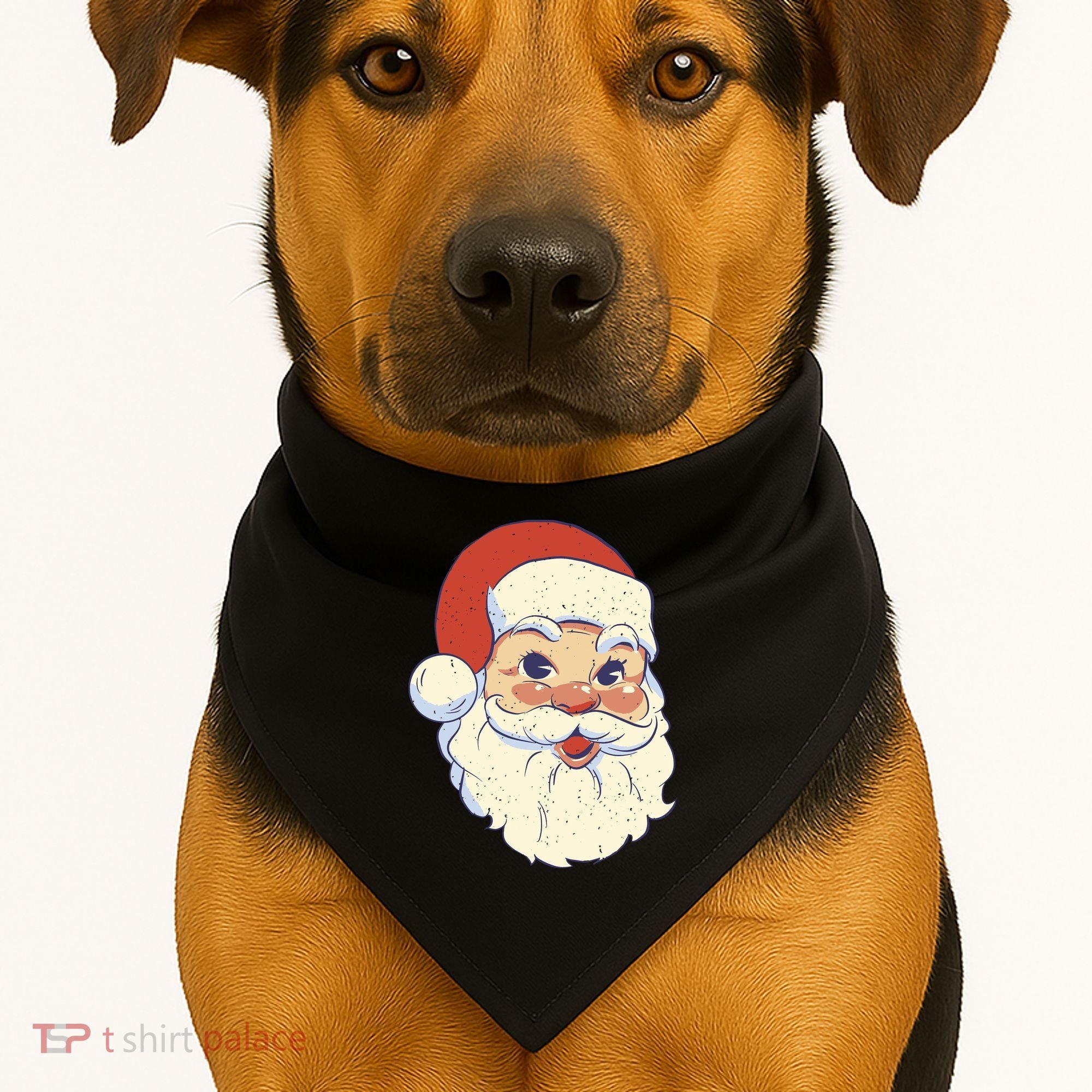 Cute Retro Santa Claus Holiday USA-Made Doggie Bandana