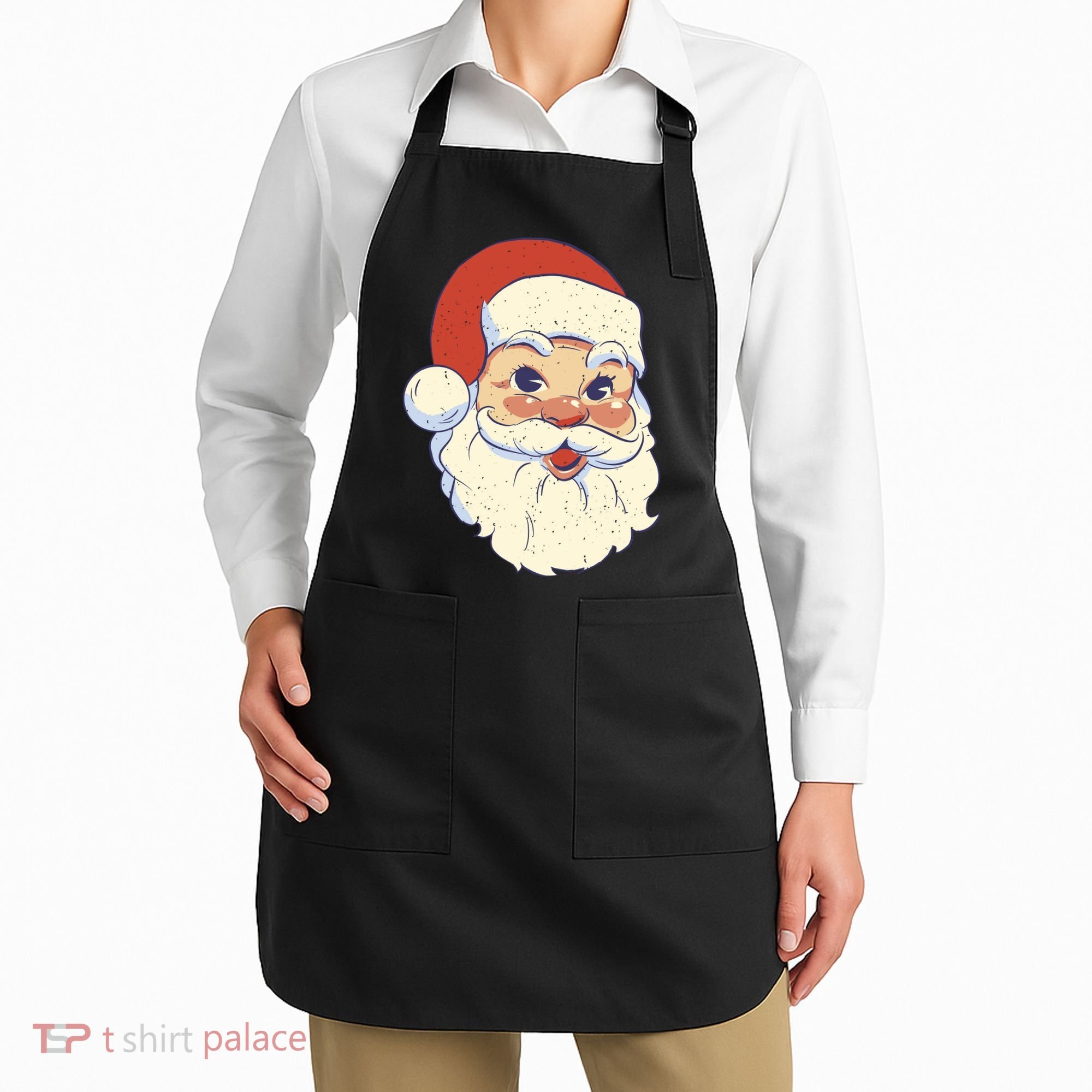 Cute Retro Santa Claus Holiday Apron