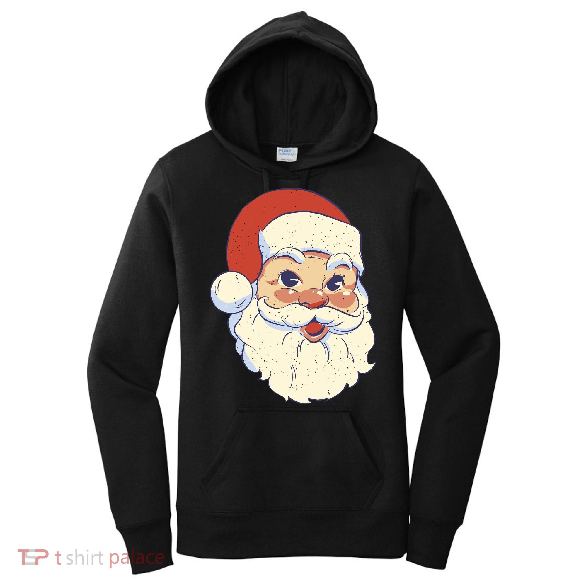 Cute Retro Santa Claus Holiday Women's Hoodie