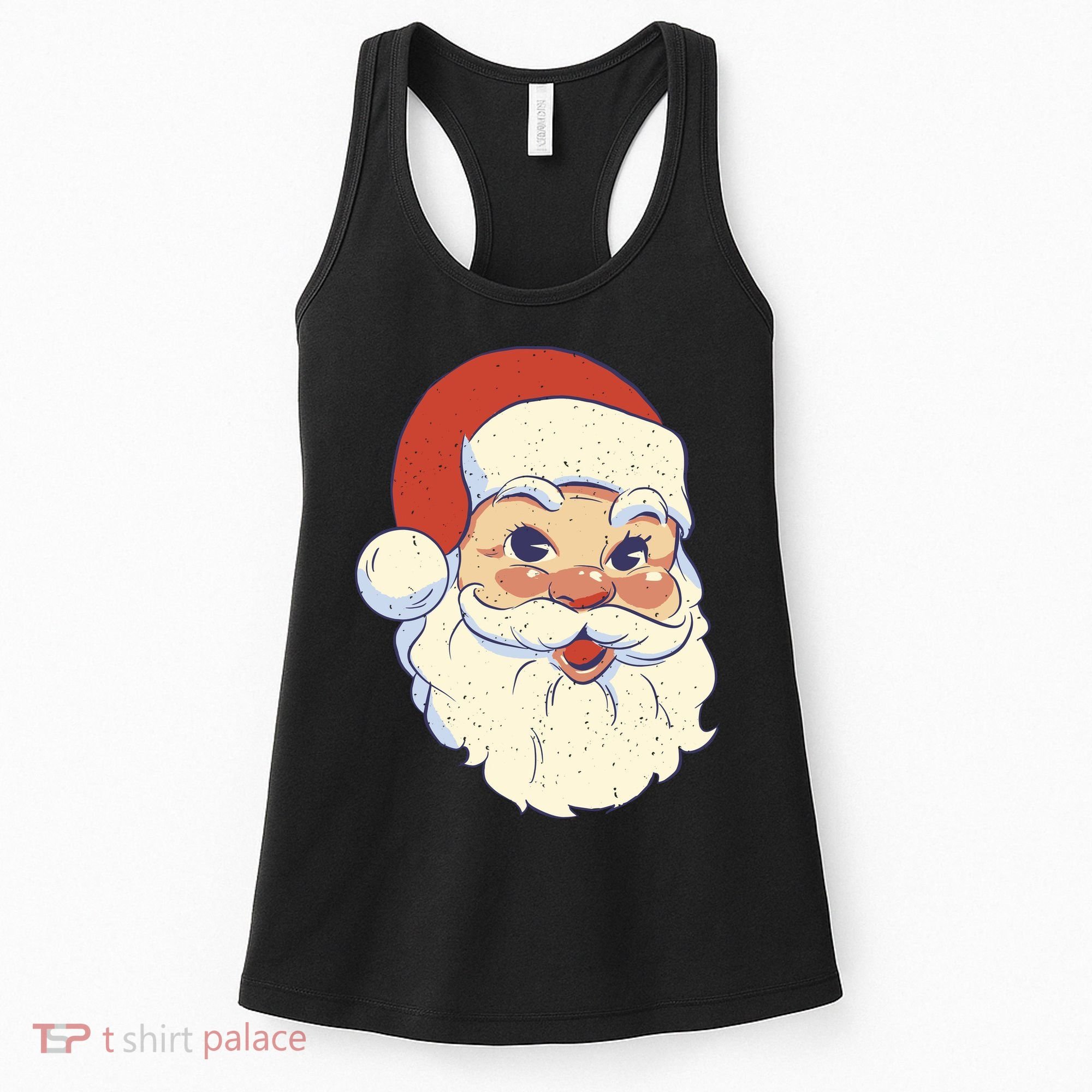 Cute Retro Santa Claus Holiday Women's Tank Top