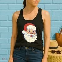 Cute Retro Santa Claus Holiday Women's Tank Top thumb 2