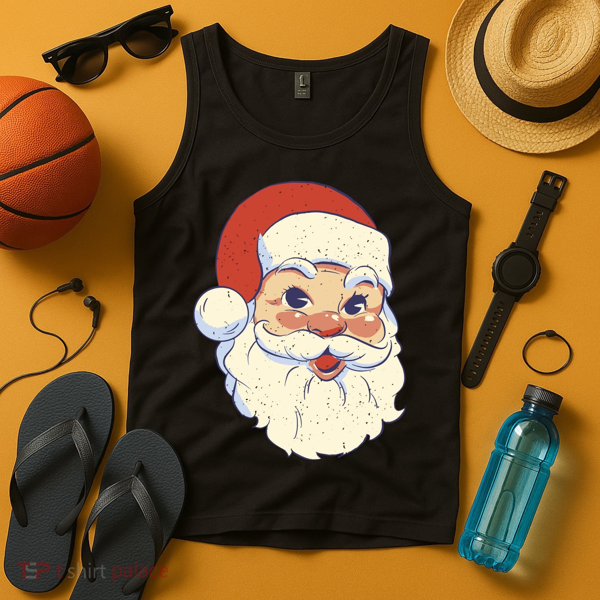 Cute Retro Santa Claus Holiday Tank Top