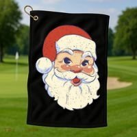Cute Retro Santa Claus Holiday Golf Towel thumb 1