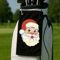 Cute Retro Santa Claus Holiday Golf Towel thumb 2