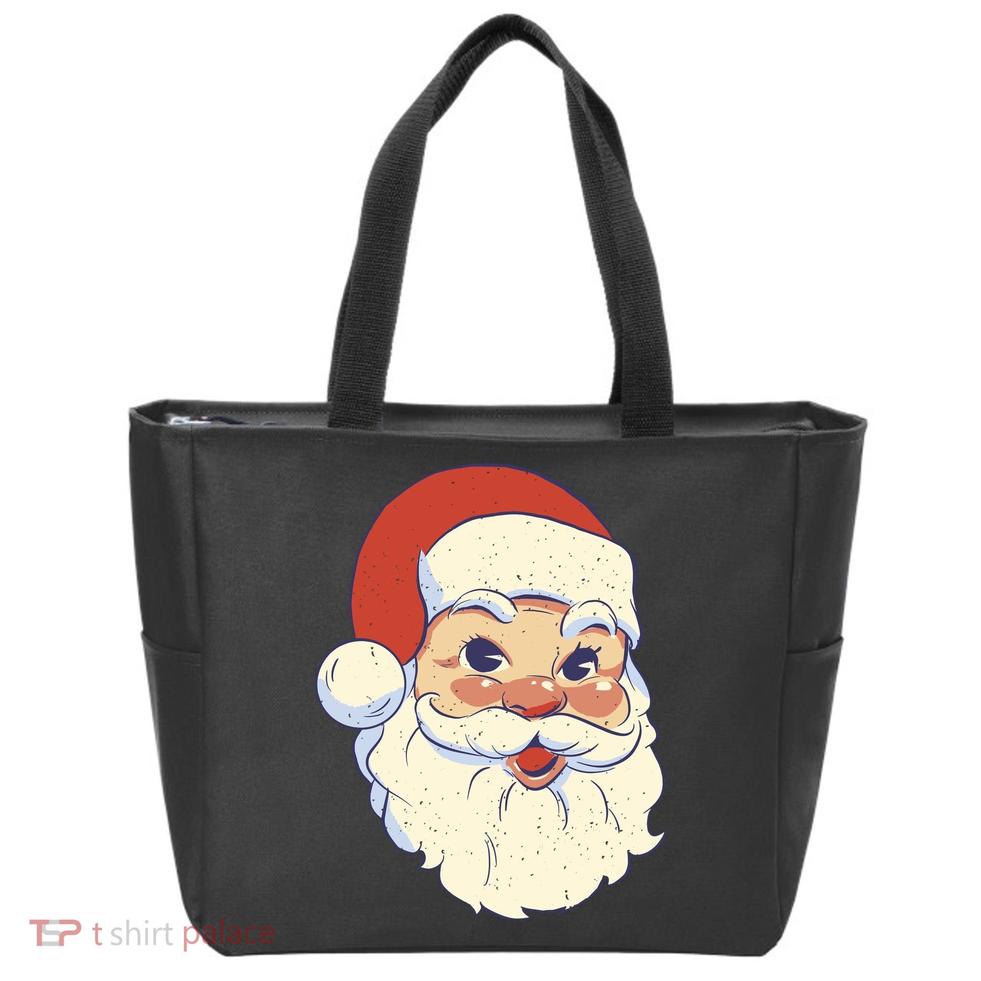 Cute Retro Santa Claus Holiday Tote Bag
