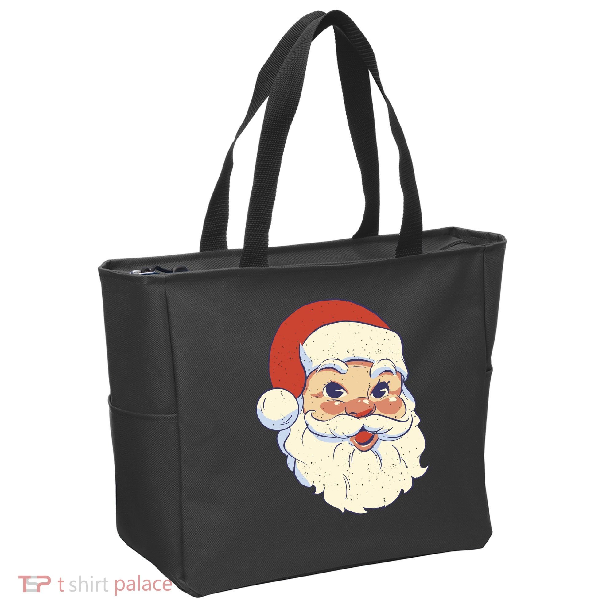 Cute Retro Santa Claus Holiday Tote Bag