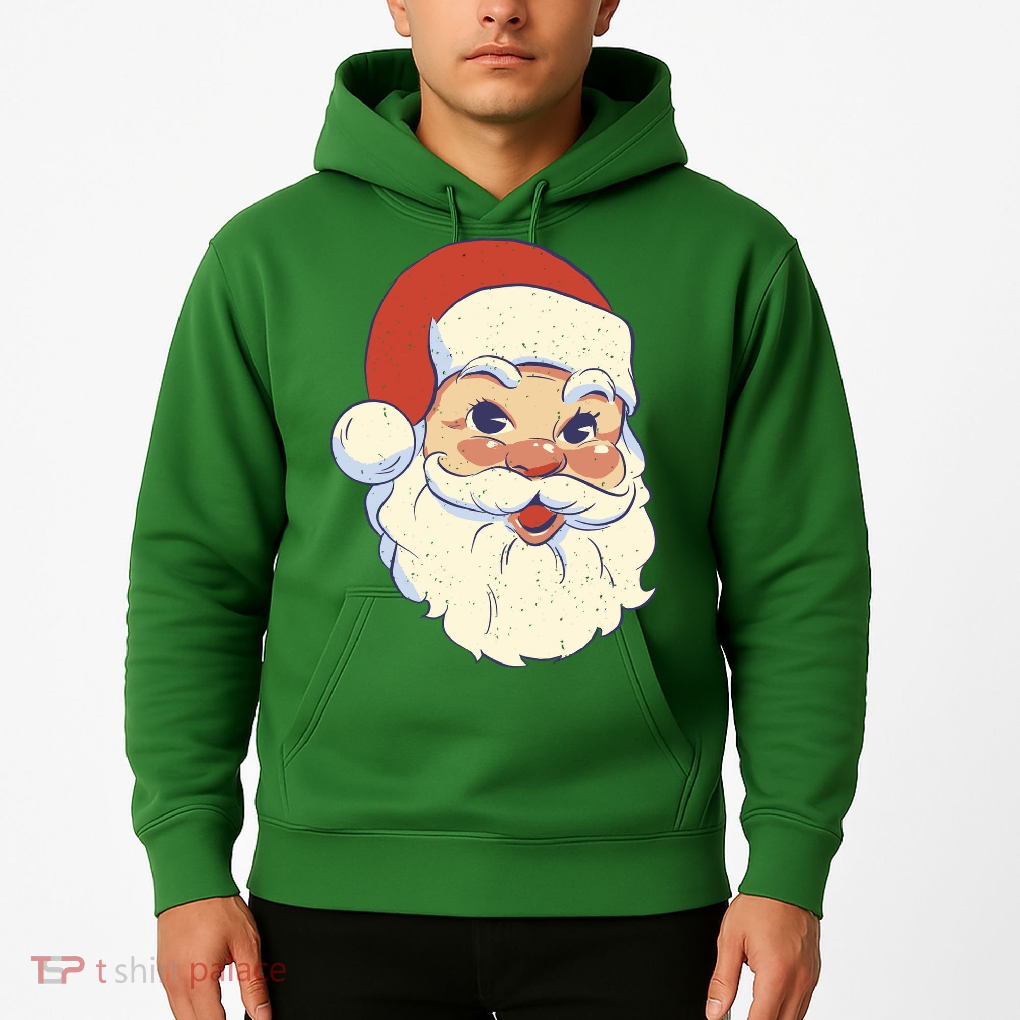 Cute Retro Santa Claus Holiday Hoodie