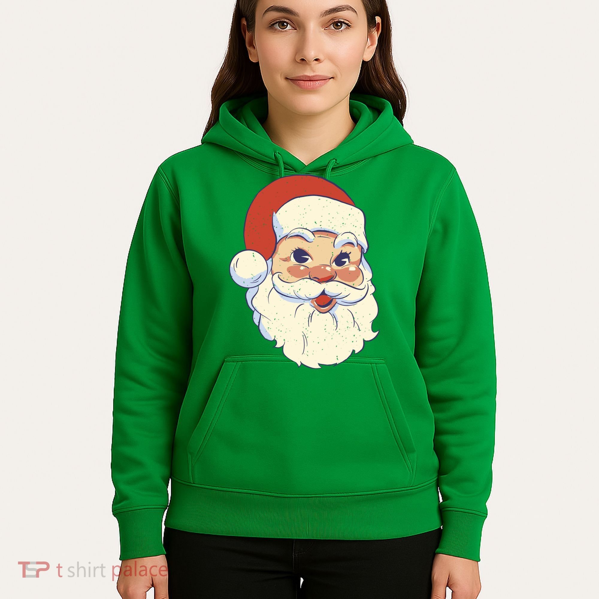 Cute Retro Santa Claus Holiday Hoodie