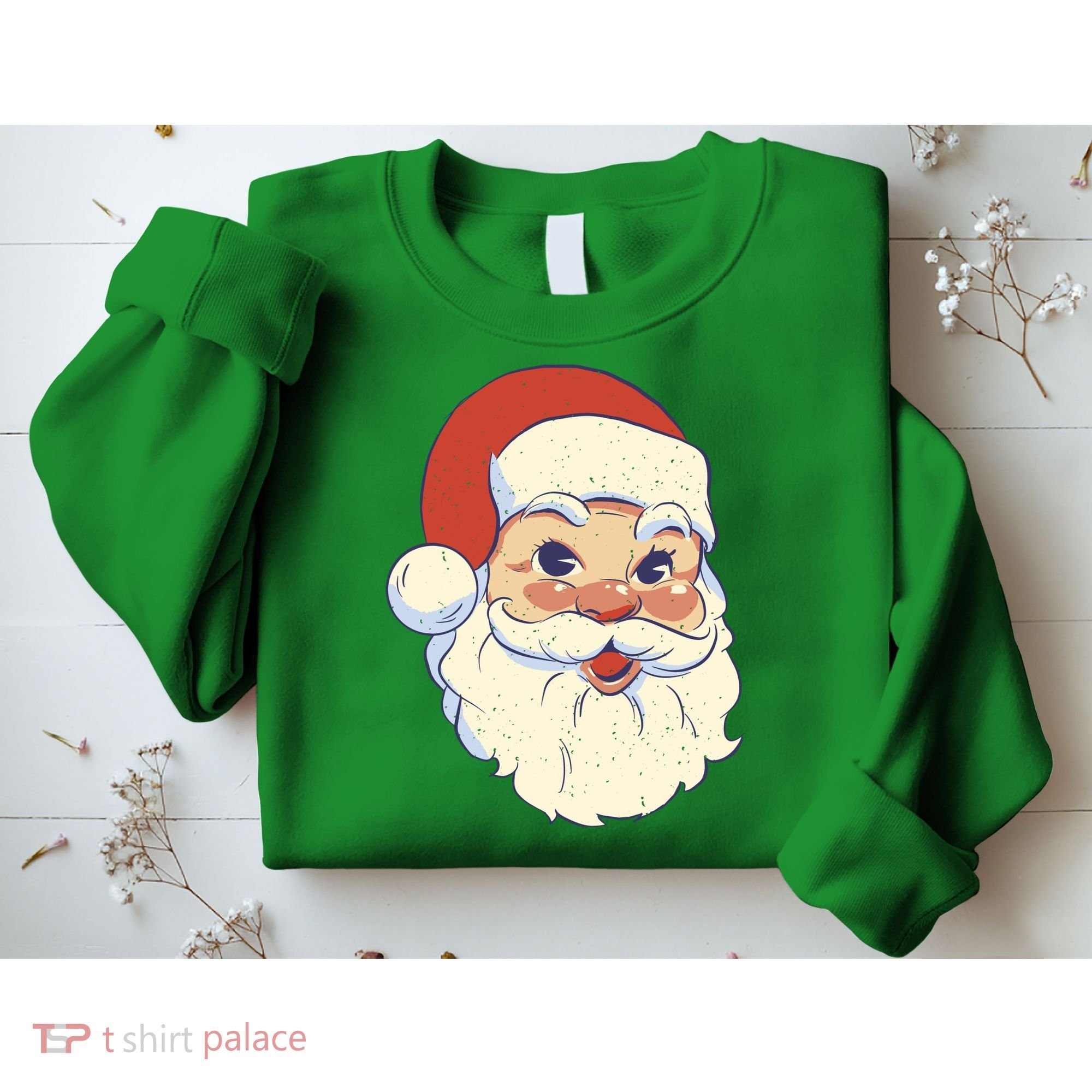 Cute Retro Santa Claus Holiday Sweatshirt