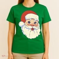 Cute Retro Santa Claus Holiday T-Shirt thumb 4