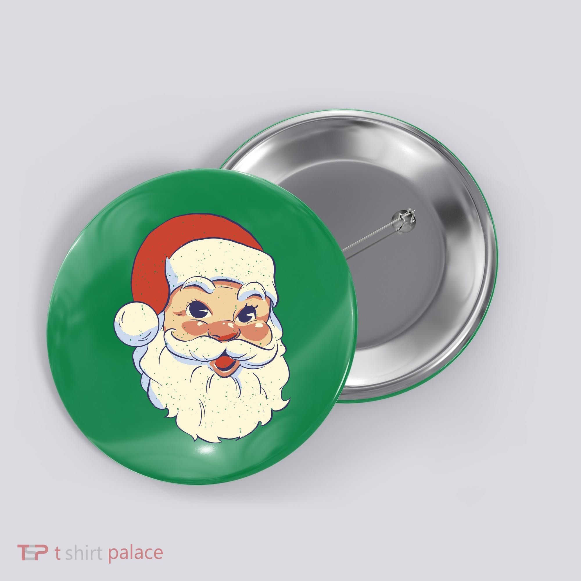 Cute Retro Santa Claus Holiday Button