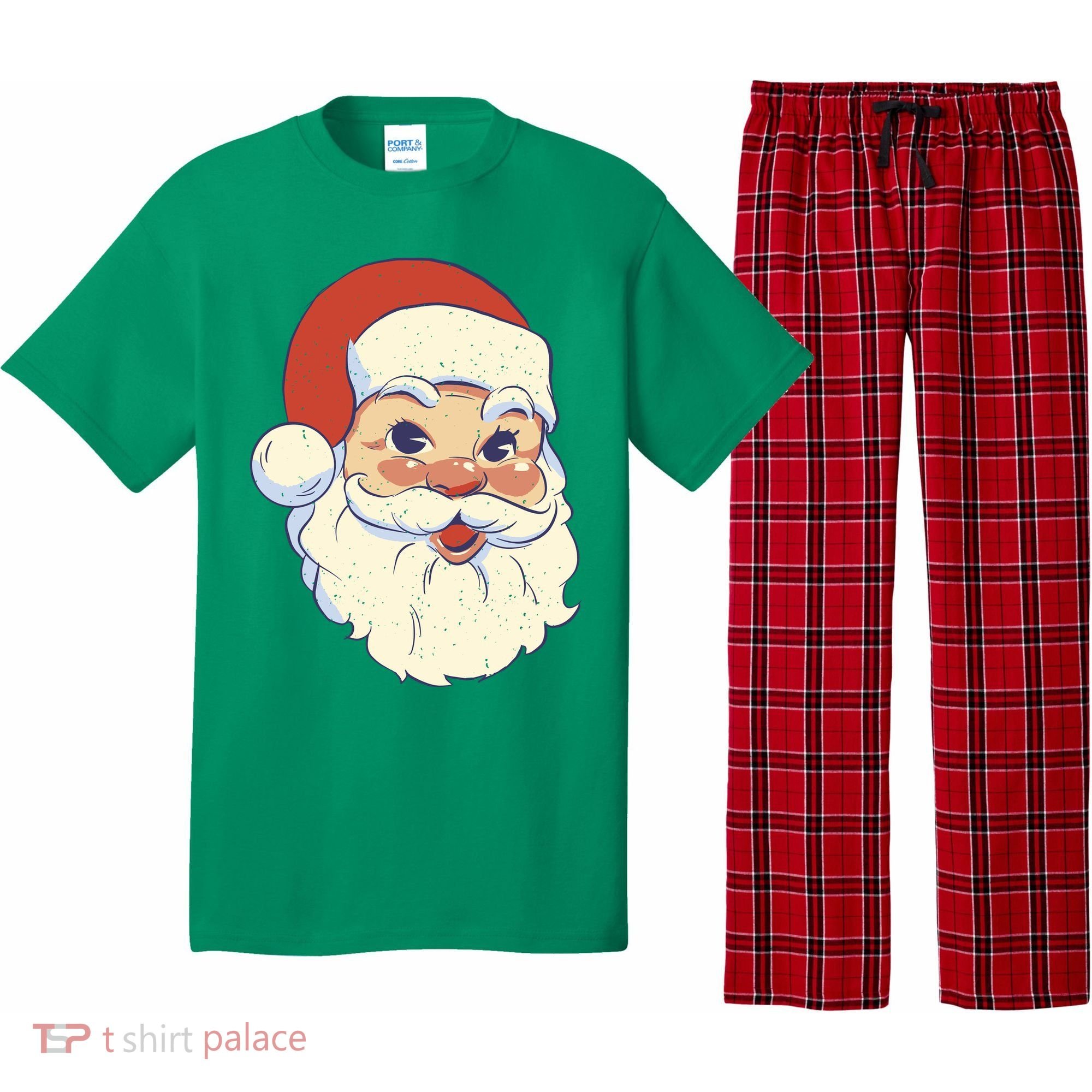 Cute Retro Santa Claus Holiday Pajama Set