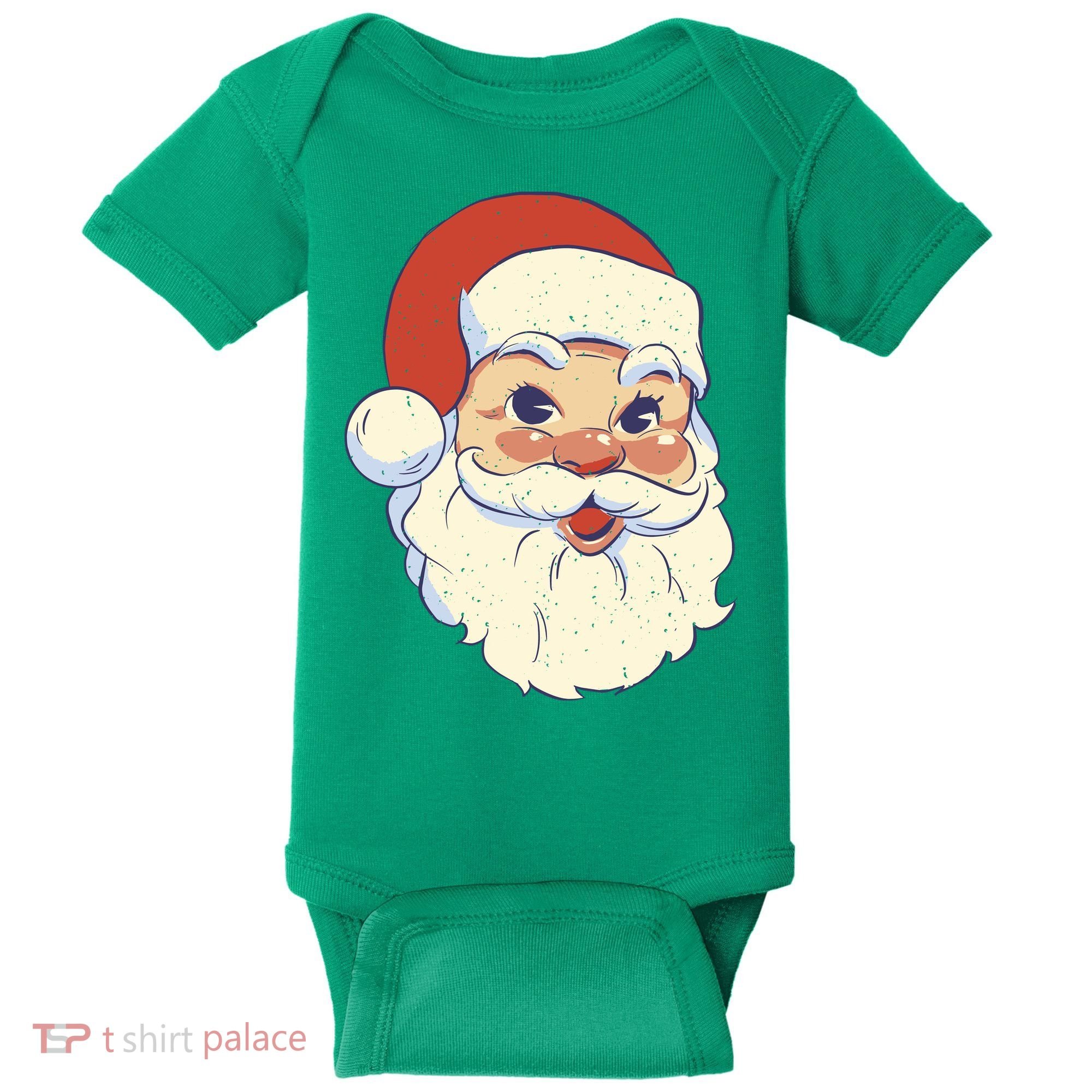 Cute Retro Santa Claus Holiday Baby Bodysuit