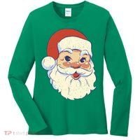 Cute Retro Santa Claus Holiday Women's Long Sleeve Shirt thumb 0