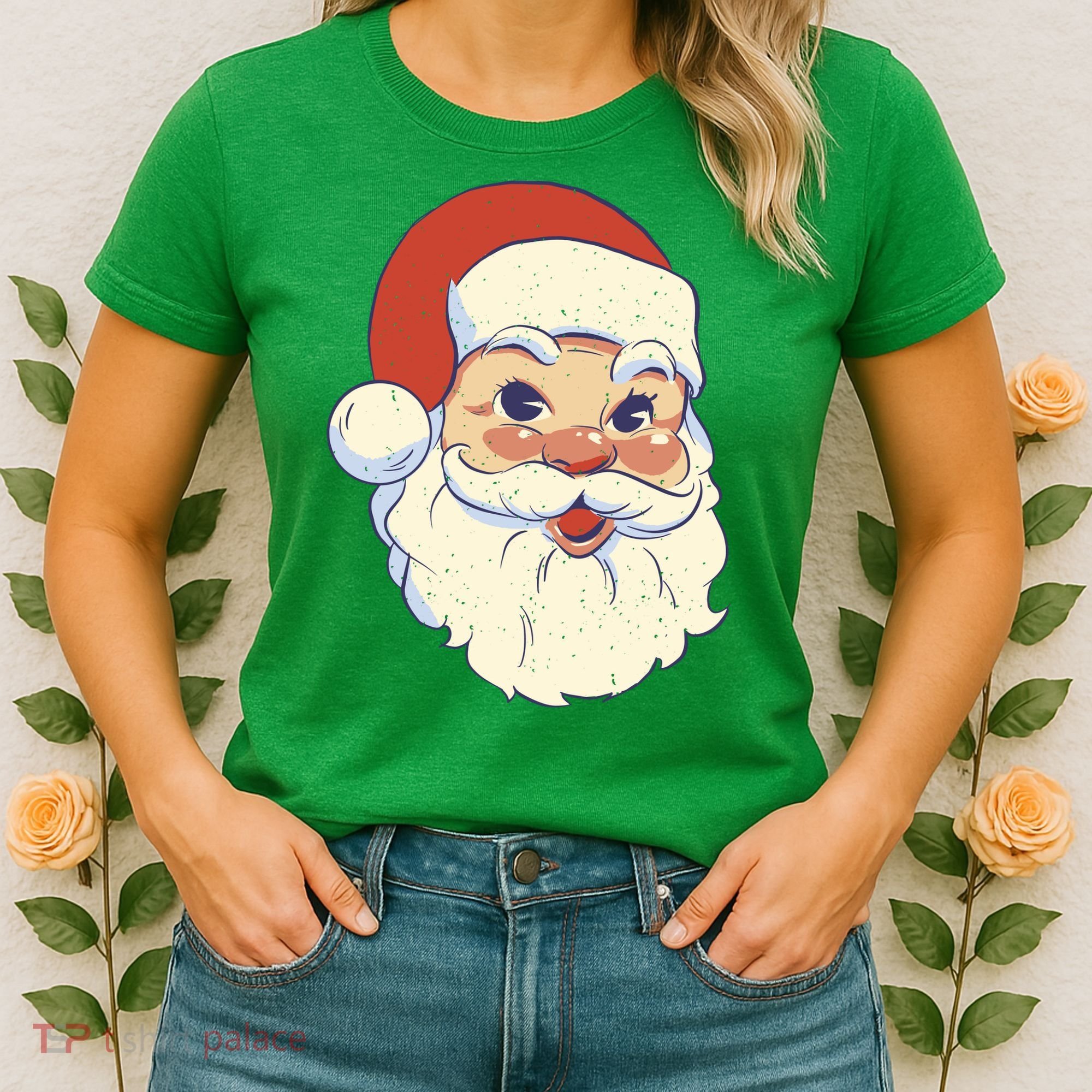 Cute Retro Santa Claus Holiday Women's T-Shirt