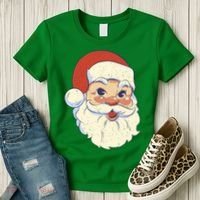 Cute Retro Santa Claus Holiday Women's T-Shirt thumb 3