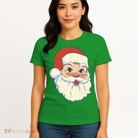 Cute Retro Santa Claus Holiday Women's T-Shirt thumb 4