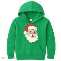 Cute Retro Santa Claus Holiday Kids Hoodie thumb 0