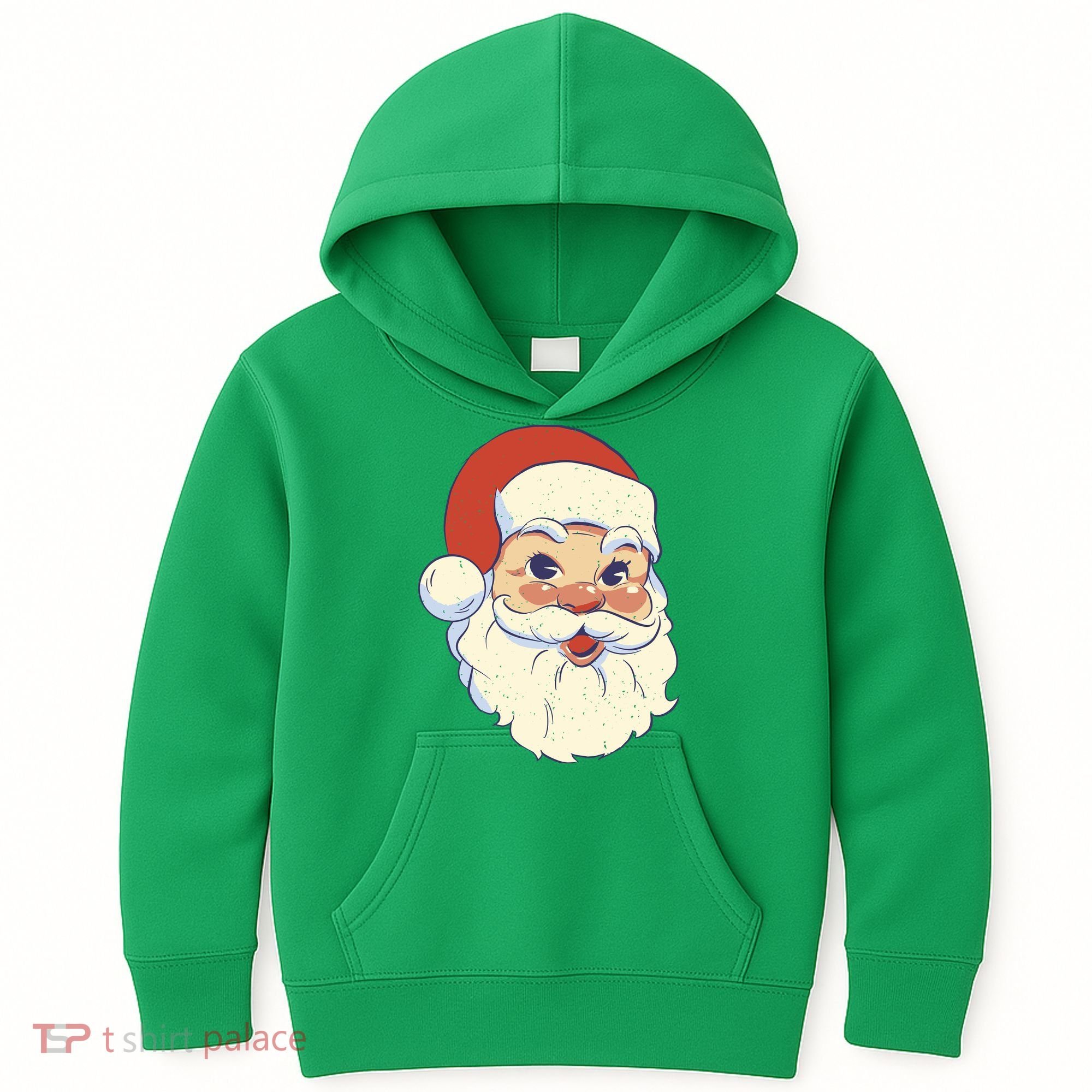 Cute Retro Santa Claus Holiday Kids Hoodie