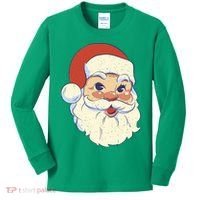 Cute Retro Santa Claus Holiday Kids Long Sleeve Shirt thumb 0