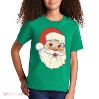 Cute Retro Santa Claus Holiday Kids T-Shirt thumb 2