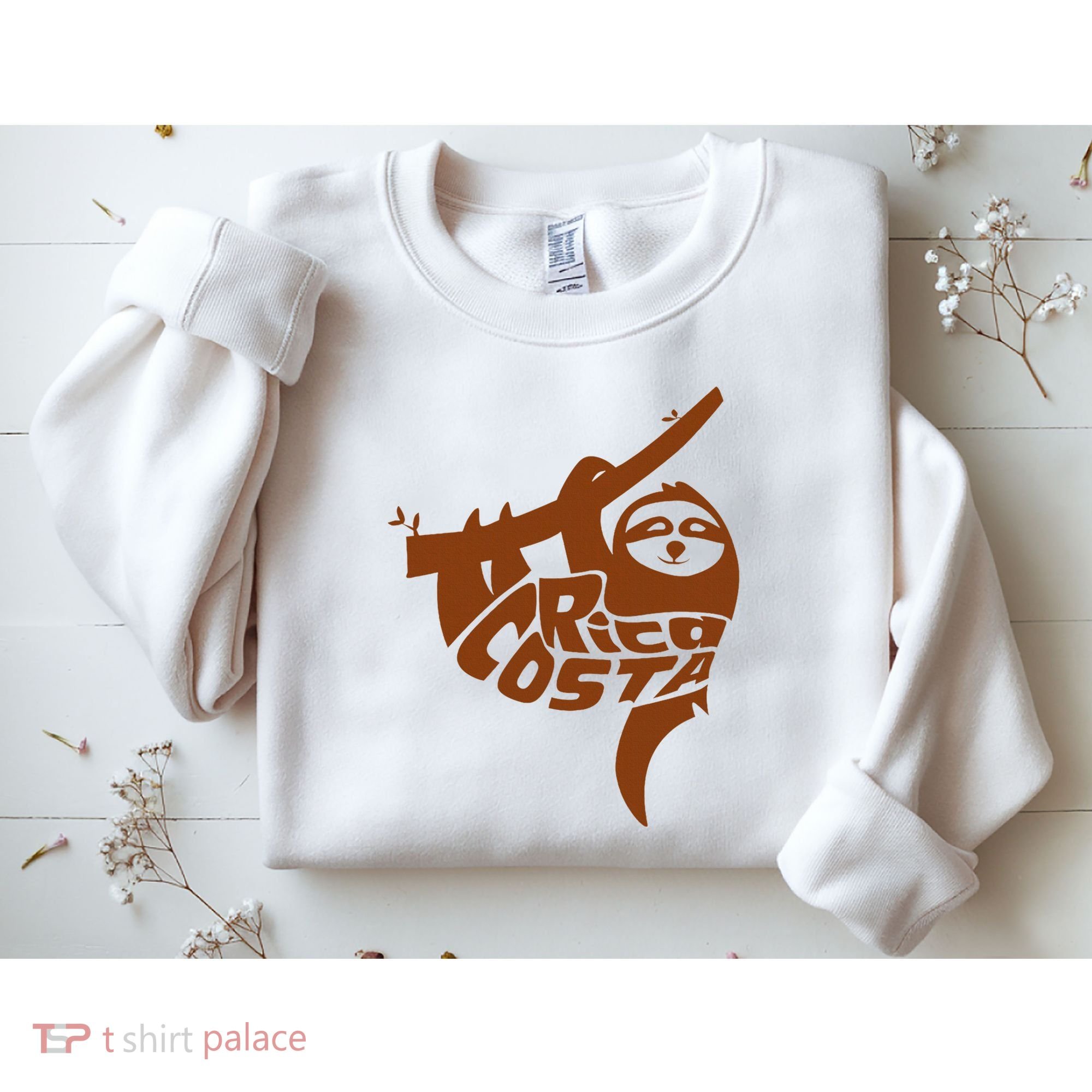 Costa Rica Sloth Word Art Funny Animal Sweatshirt