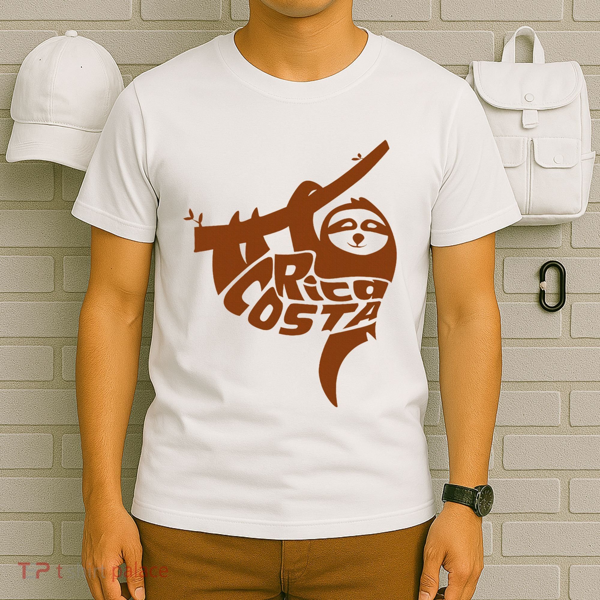 Costa Rica Sloth Word Art Funny Animal T-Shirt
