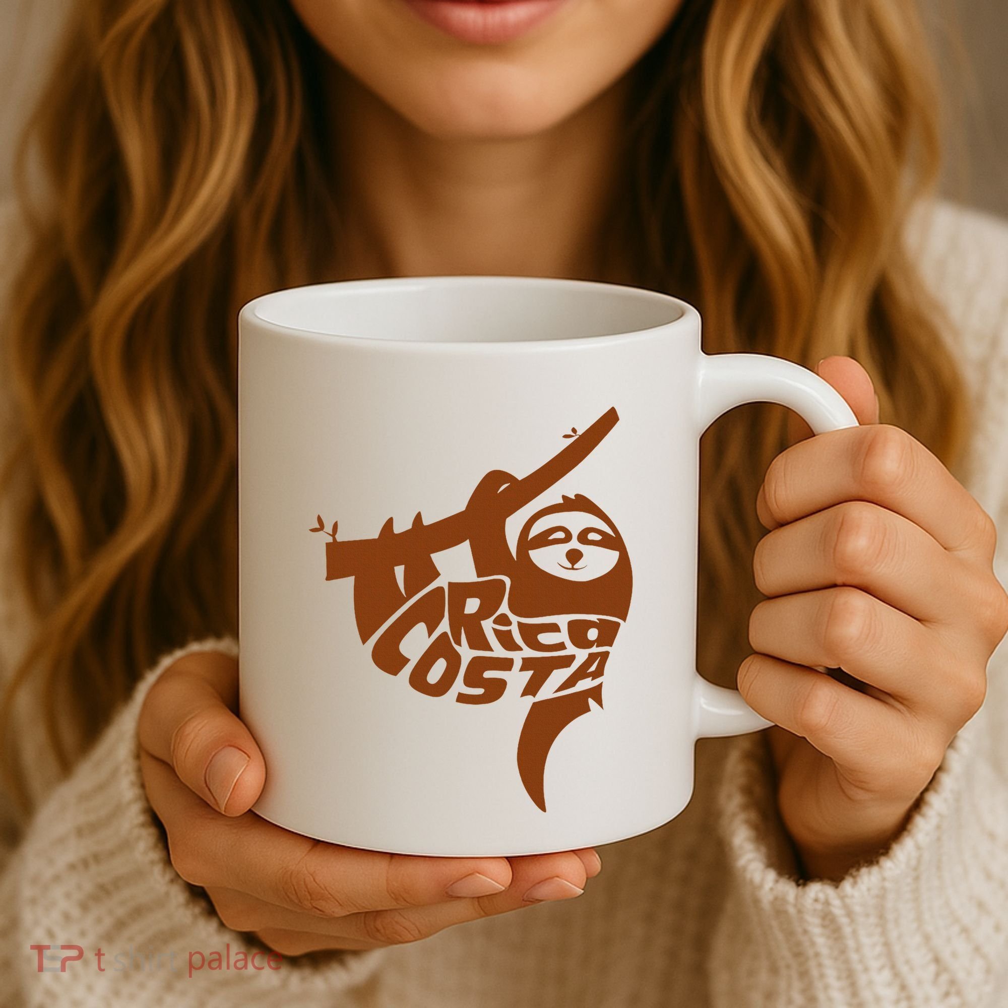 Costa Rica Sloth Word Art Funny Animal Coffee Mug