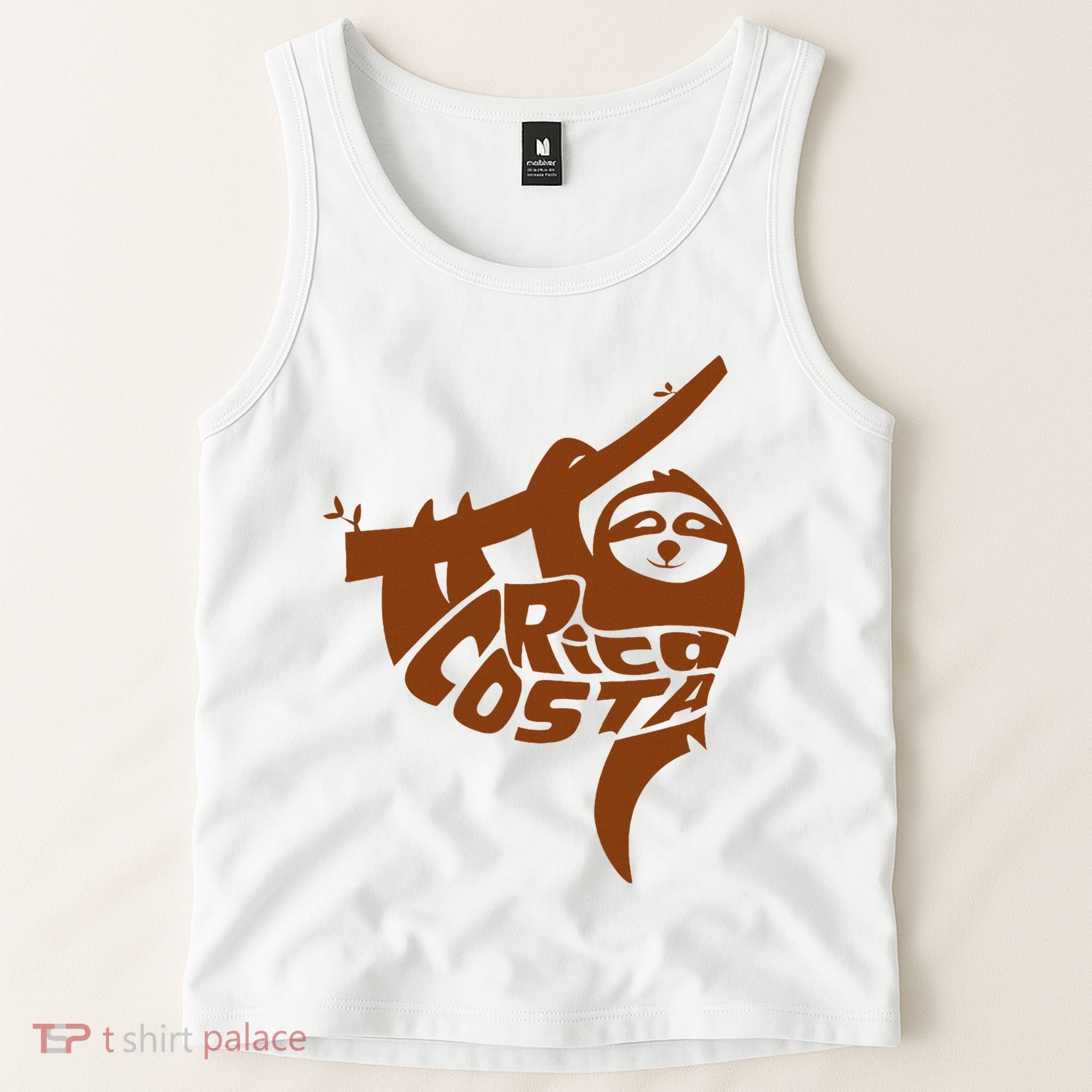 Costa Rica Sloth Word Art Funny Animal Tank Top