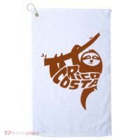 Costa Rica Sloth Word Art Funny Animal Golf Towel thumb 0