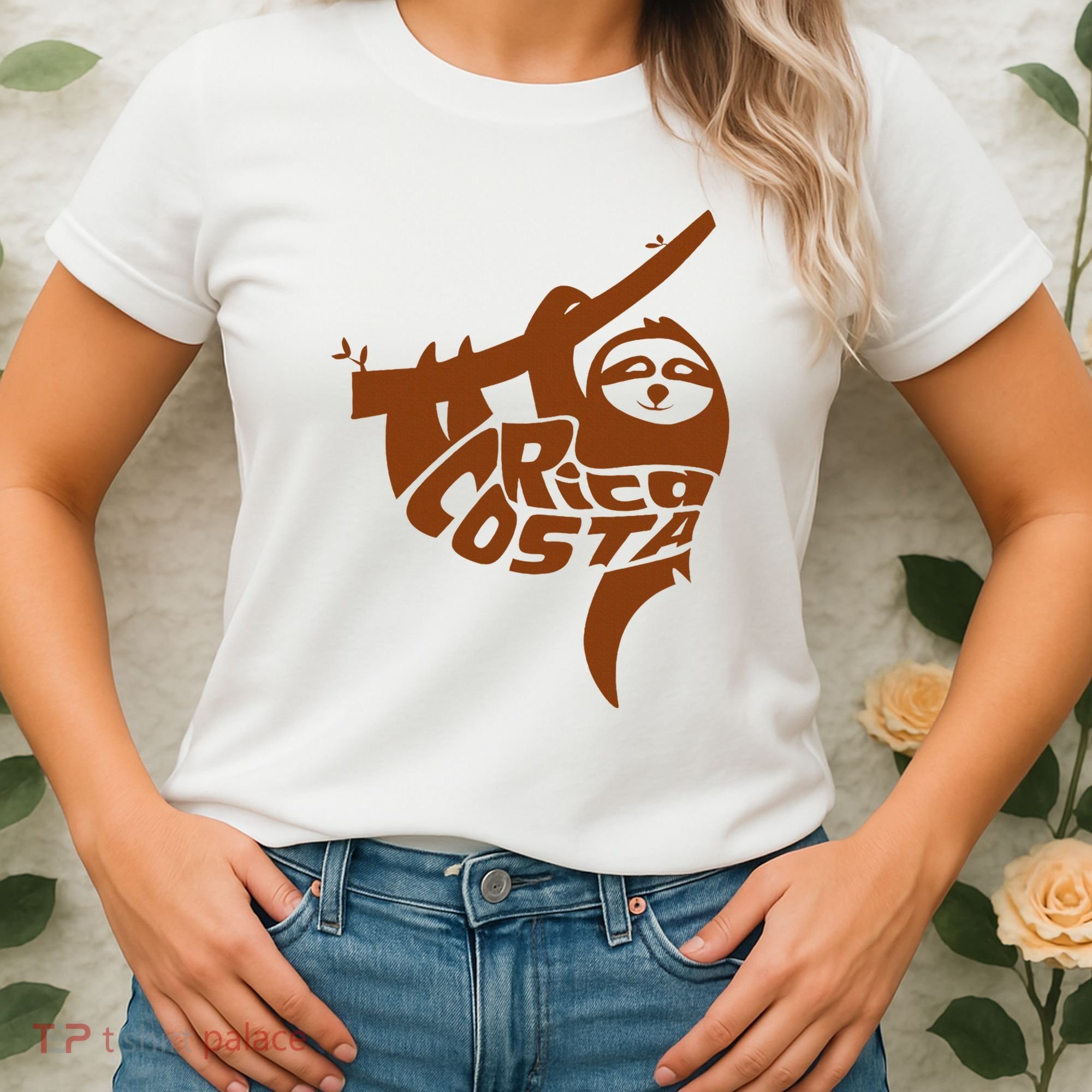 Costa Rica Sloth Word Art Funny Animal Women's T-Shirt