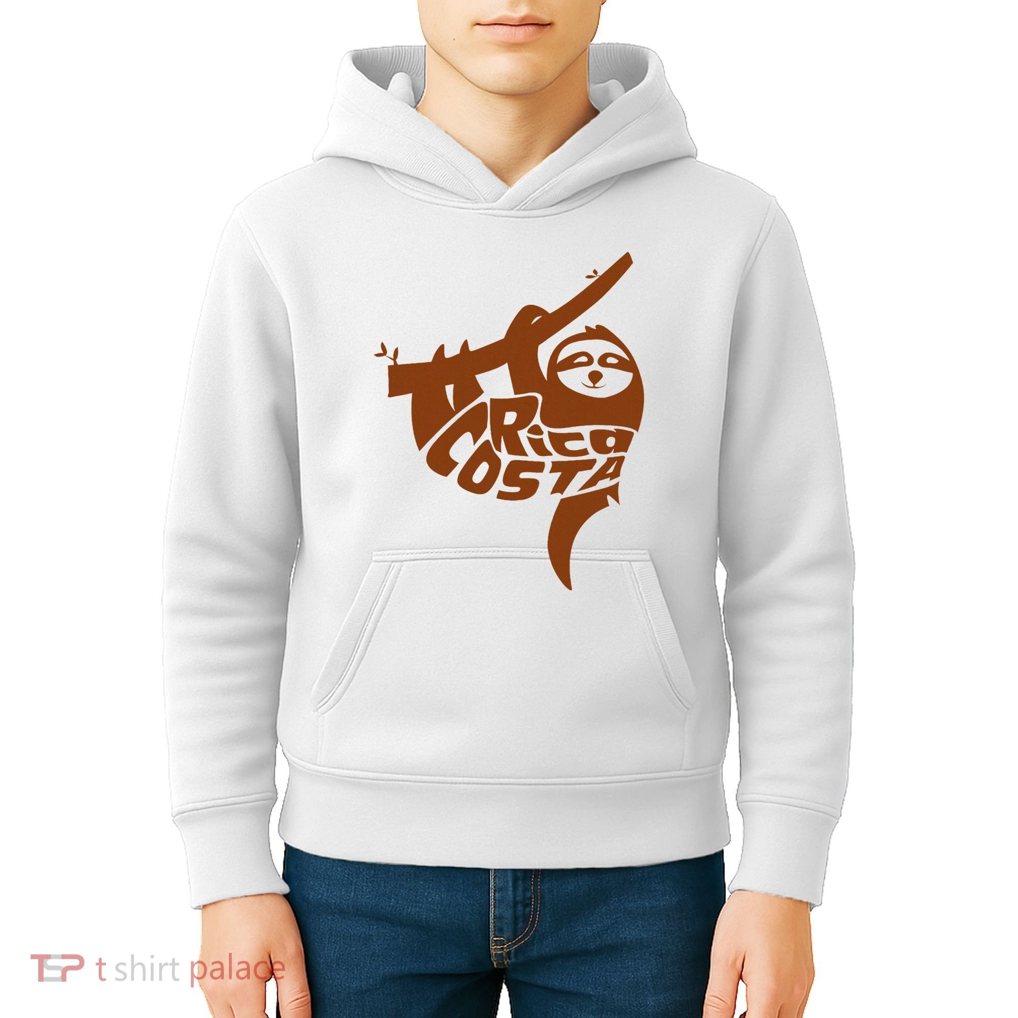 Costa Rica Sloth Word Art Funny Animal Kids Hoodie