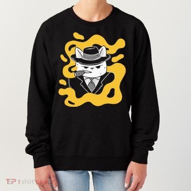 Cool Retro Style Gangster Mob Boss Cat Cigar Women's Sweatshirt