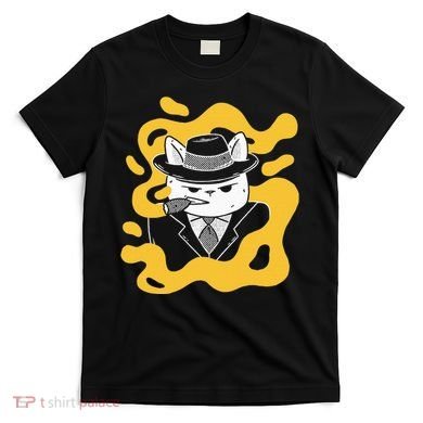 Cool Retro Style Gangster Mob Boss Cat Cigar T-Shirt