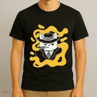 Cool Retro Style Gangster Mob Boss Cat Cigar T-Shirt thumb 3