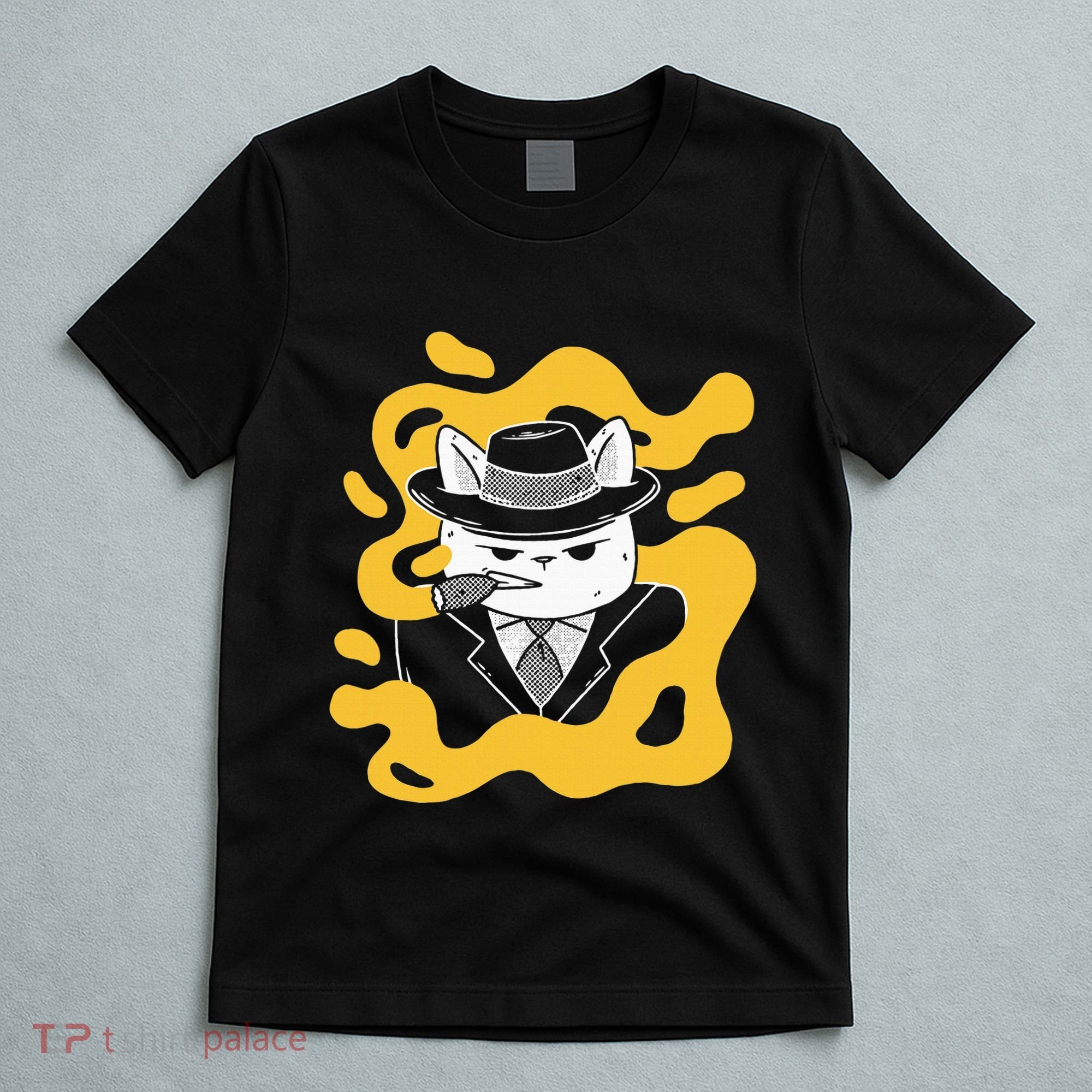 Cool Retro Style Gangster Mob Boss Cat Cigar T-Shirt