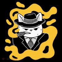 Cool Retro Style Gangster Mob Boss Cat Cigar Button thumb 1