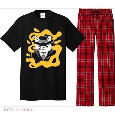 Cool Retro Style Gangster Mob Boss Cat Cigar Pajama Set