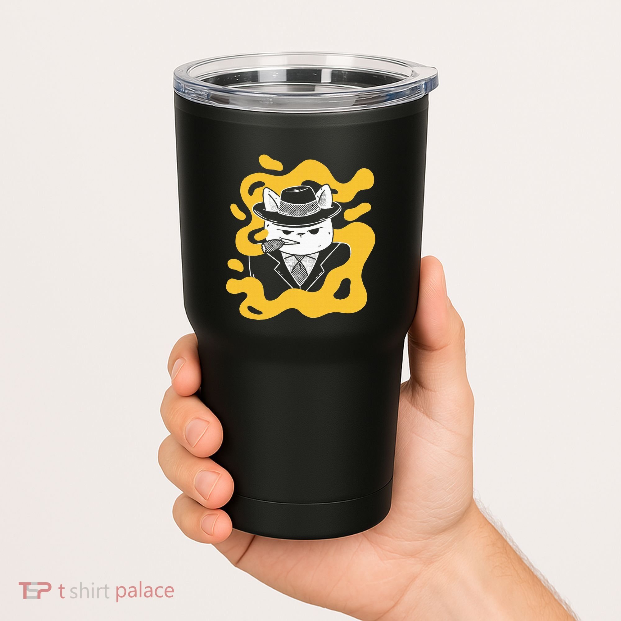 Cool Retro Style Gangster Mob Boss Cat Cigar Tumbler