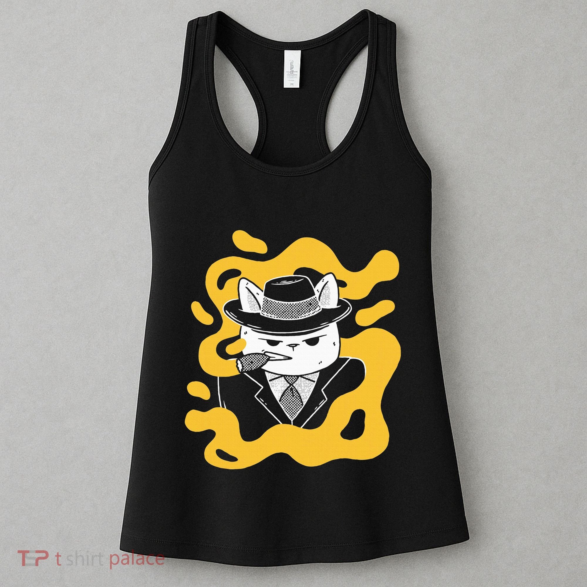 Cool Retro Style Gangster Mob Boss Cat Cigar Women's Tank Top