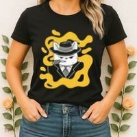 Cool Retro Style Gangster Mob Boss Cat Cigar Women's T-Shirt thumb 2